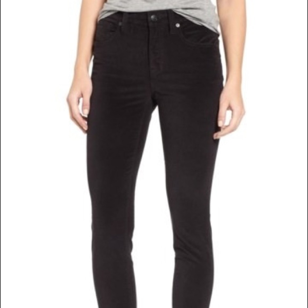 Madewell highrise skinny jeans in black velvet NWT
